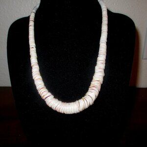 Handcrafted Shell Necklace 16" Sterling Clasp